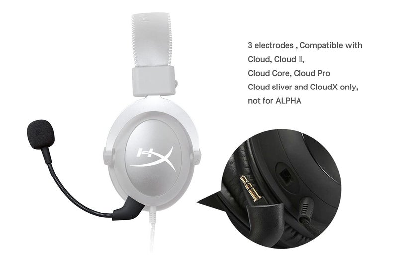 UNCLE LIGHT Replacement HyperX Game Mic 3.5mm Uncleligt Microphone Boom for Kingston HyperX Cloud X, Cloud 2 II, Cloud Core, and Cloud Pro Silver Gaming Headset, not for 2022 Cloud 2 - Image 2